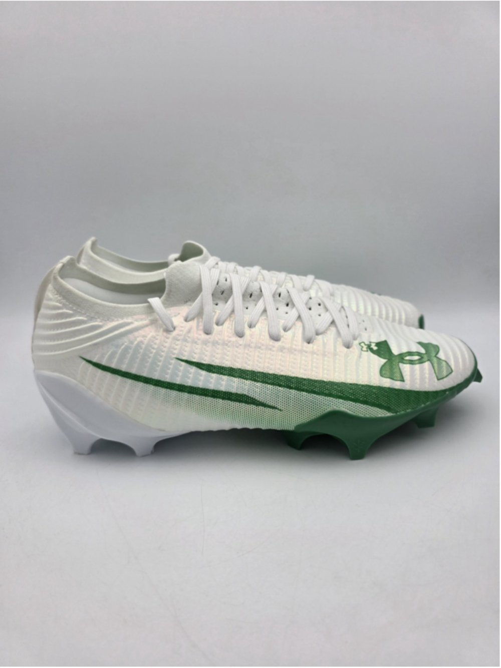 Under Armour Blur Pro White Green Football Cleats 3028220-107 Men's Size 10